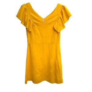 a new day Yellow Midi Dress with Ruffle Sleeves